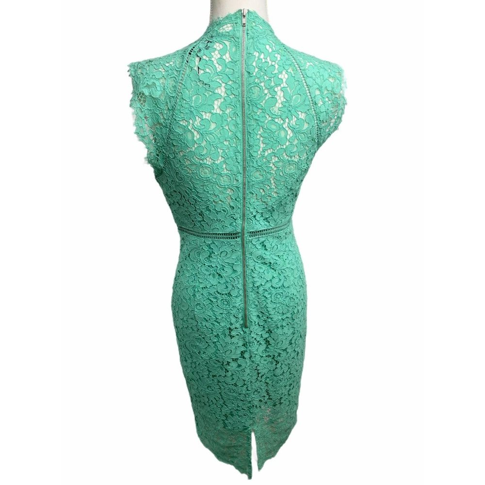 Bardot Lace Pannel Sheath Dress In Green 6 View 5